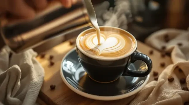 在家拉一杯爱心拿铁
